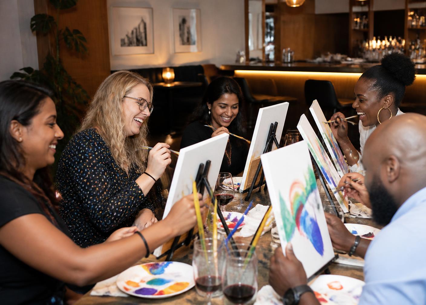 Women taking part in a creative workshop together